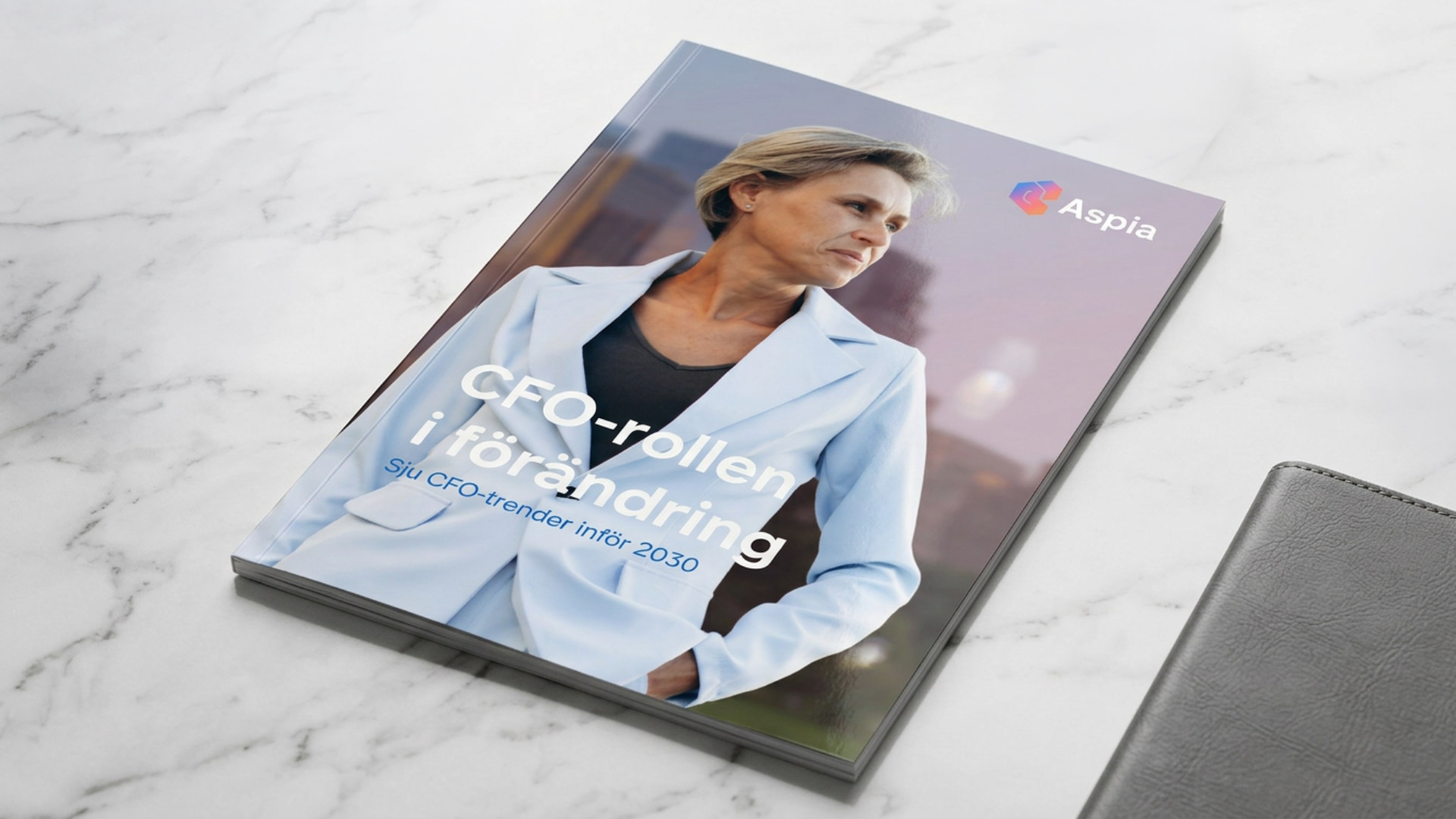 Mockup av Aspias trendrapport CFO-rollen i förändring