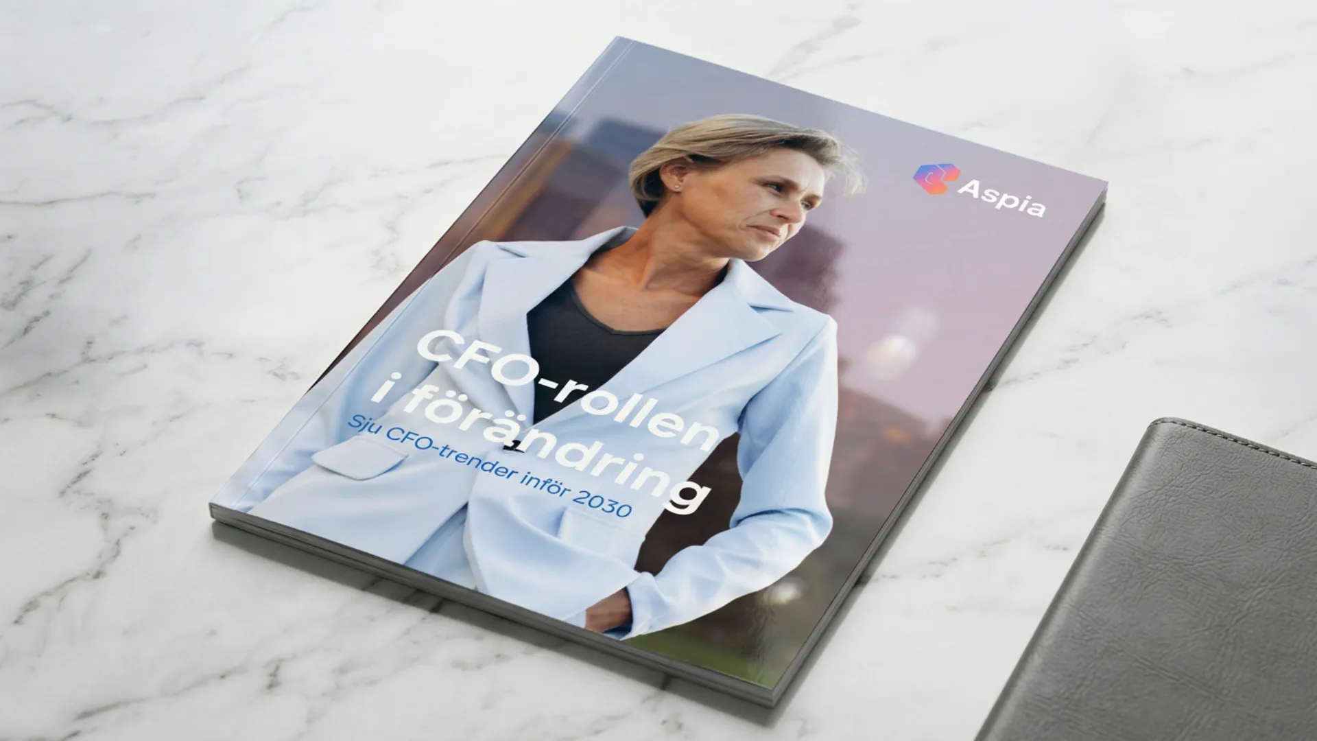 Mockup av Aspias trendrapport CFO-rollen i förändring