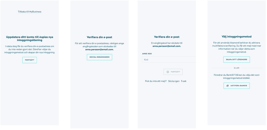 Skärmbild som visar upgrade user account